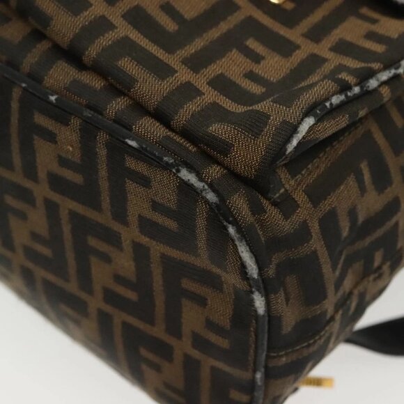 FENDI Zucca Canvas Backpack Black Brown Auth 134435 - Picture 4 of 16